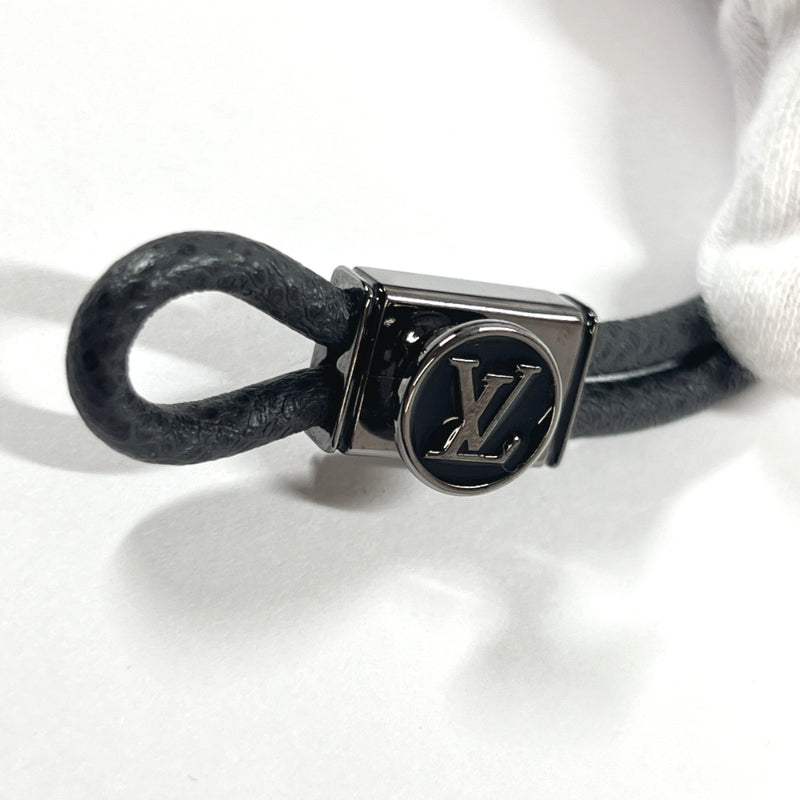 LOUIS VUITTON Monogram Eclipse Taiga Loop It Bracelet Black 1203183