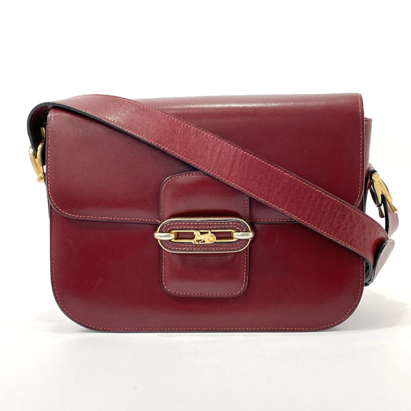 CELINE Classic Box Leather Shoulder Bag in Bordeaux