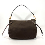 PRADA Shoulder Bag BR4081 Nylon/leather khaki khaki Women Used