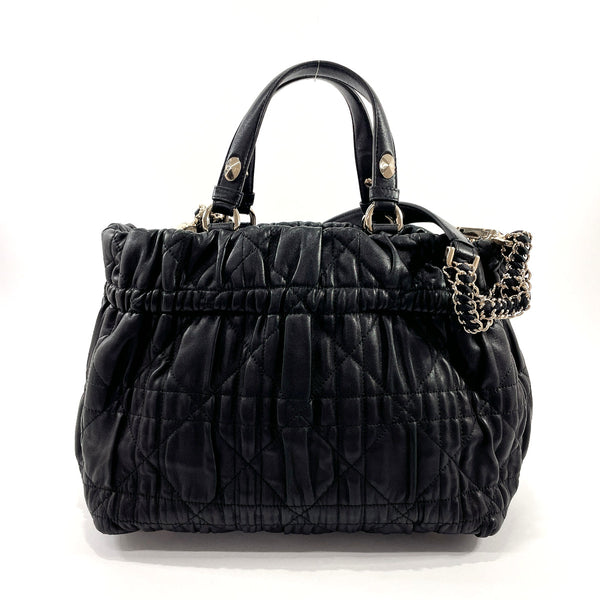 Christian Dior Handbag 2WAY Canage leather Black Women Used