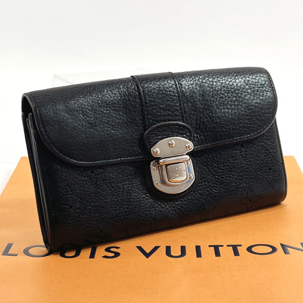 LOUIS VUITTON purse M58163 Portefeiulle Iris Monogram Mahina Black Women Used