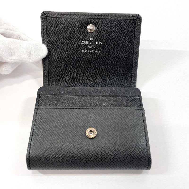 LOUIS VUITTON coin purse M32562 Portomonet Sergei Taiga Black mens Used
