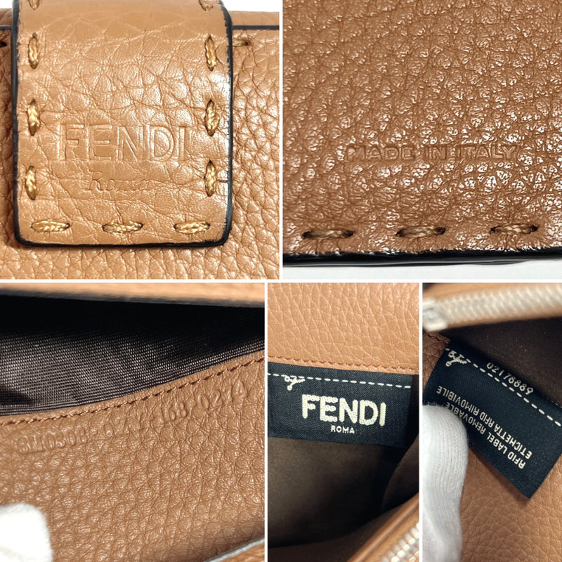 FENDI purse 8M0308 Celeria Peekaboo leather Camel Camel Women Used