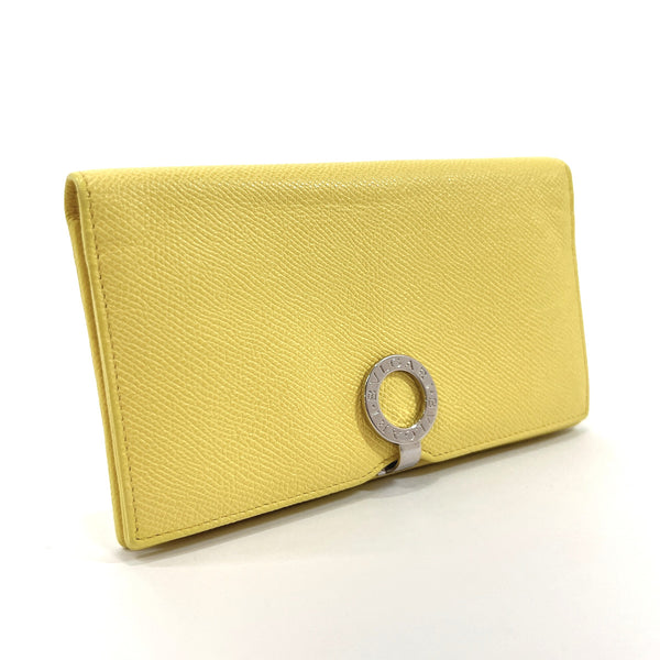 BVLGARI purse Logo clip Grain leather yellow Women Used