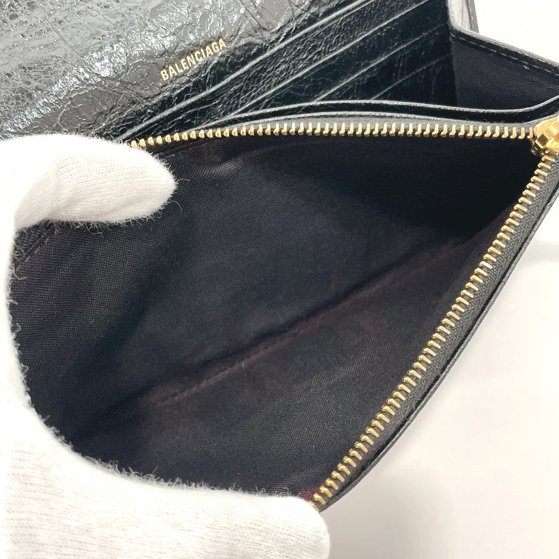BALENCIAGA purse 163471 Giant Continental leather Black Women Used