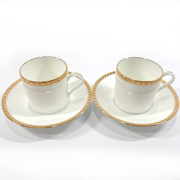 TIFFANY&Co. Tableware demitasse cup and saucer set Gold Band Pottery white unisex Used