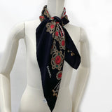 CHANEL scarf silk Black Women Used
