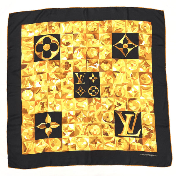 LOUIS VUITTON scarf Monogram silk yellow yellow Women Used