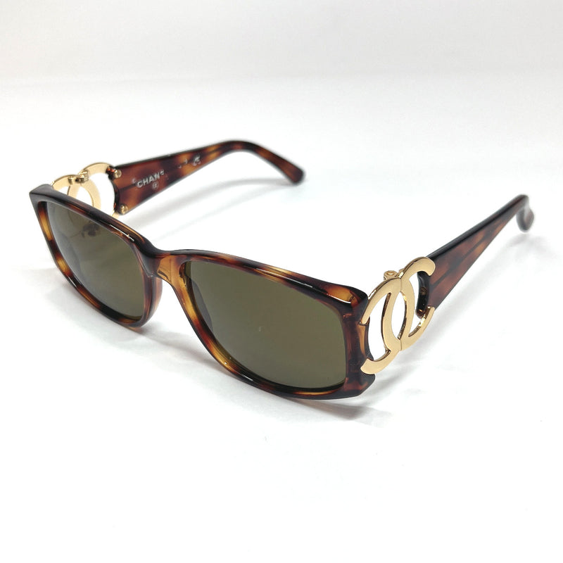 CHANEL sunglasses 91235 COCO Mark Marble Synthetic resin Brown Women Used