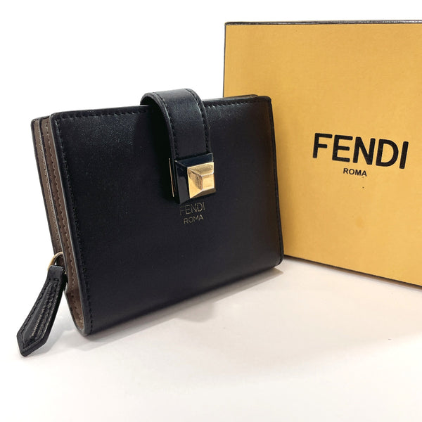 FENDI wallet 8M0386 leather Black Women Used