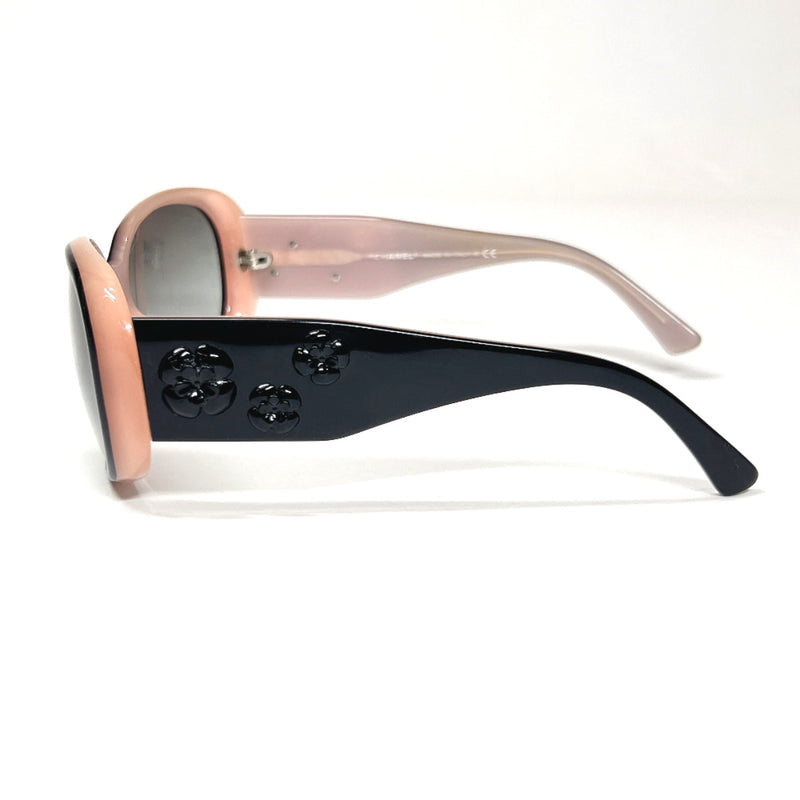 CHANEL sunglasses COCO Mark Camelia Synthetic resin Black Black Women Used