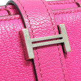 HERMES purse bearn soufflet Shave pink □OCarved seal Women Used