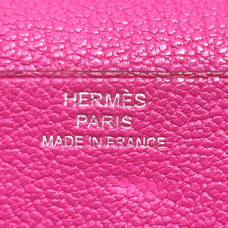 HERMES purse bearn soufflet Shave pink □OCarved seal Women Used