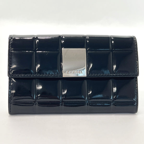 CHANEL wallet Chocolate bar Patent leather Black Women Used