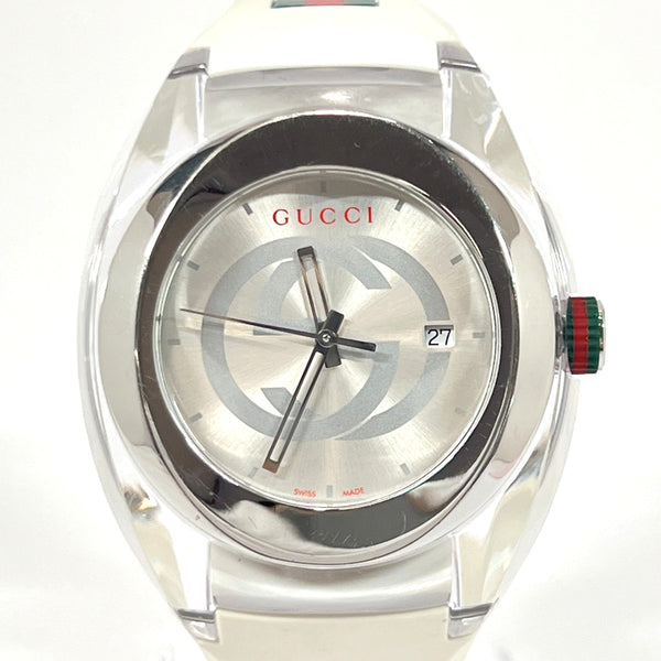 GUCCI Watches YA137102A sink Sherry line Stainless Steel/rubber Silver Silver mens Used