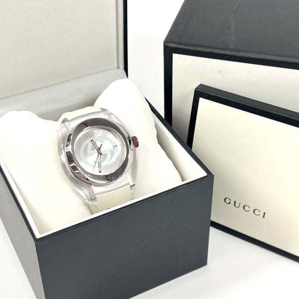 GUCCI Watches YA137102A sink Sherry line Stainless Steel/rubber Silver Silver mens Used