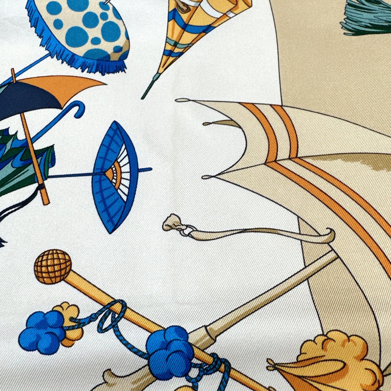 HERMES scarf Carre90 parasols and umbrellas OMBRELLES ET PARAPLUIES silk beige beige Women Used