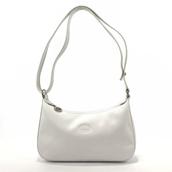 Longchamp Shoulder Bag leather white Women Used