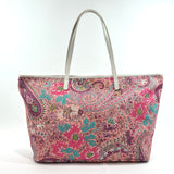 ETRO Tote Bag 1F950 Paisley canvas pink Women Used