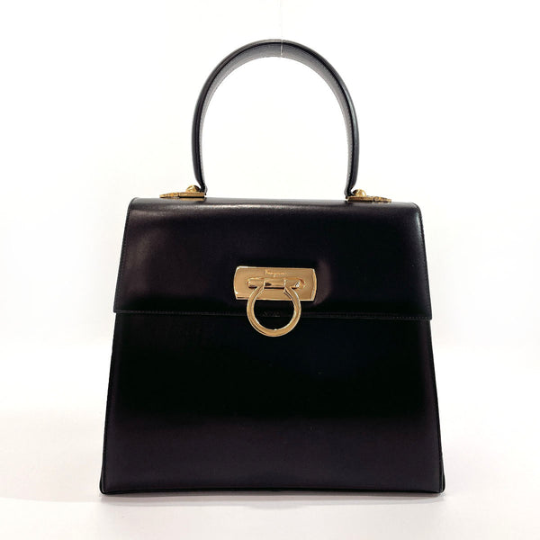 Salvatore Ferragamo Handbag E210536 Gancini leather Black Women Used