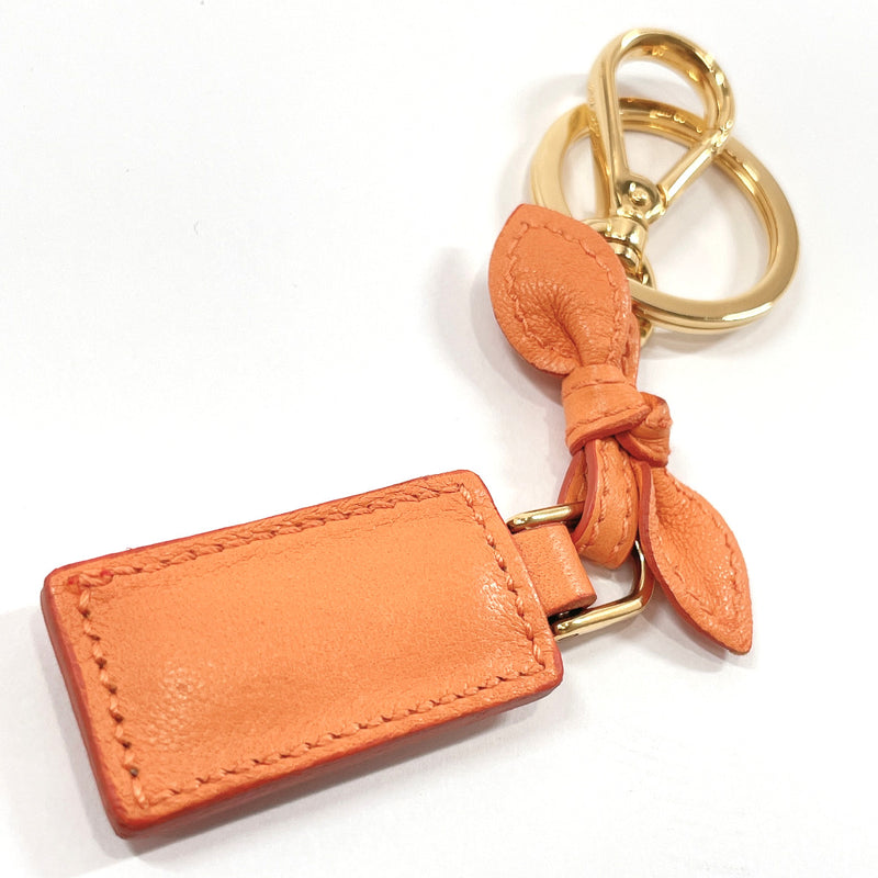 PRADA key ring 1AP499 charm leather Orange Women Used