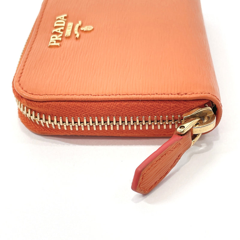 PRADA coin purse 1MM268 Safiano leather Orange Women Used