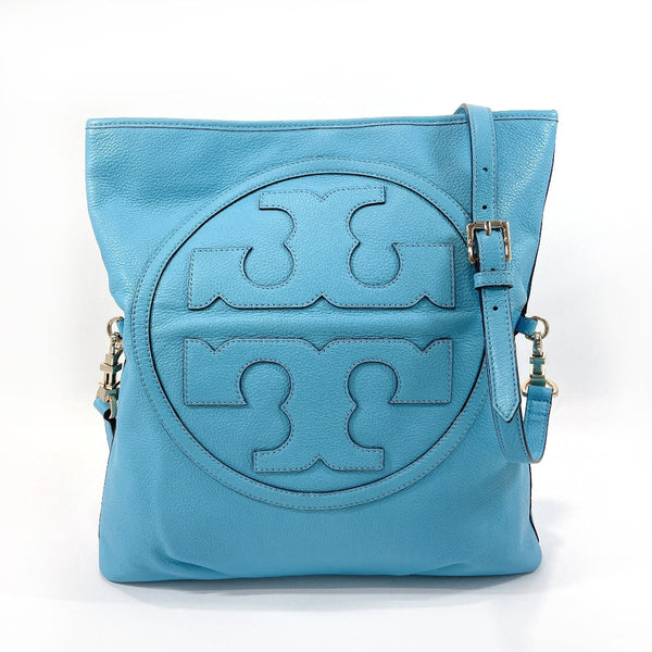 Tory Burch Shoulder Bag Logo 2WAY leather blue Women Used