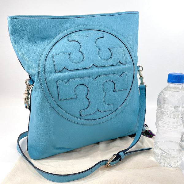 Tory Burch Shoulder Bag Logo 2WAY leather blue Women Used