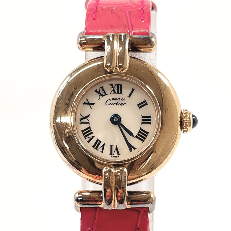 CARTIER Watches 057129 Must Collise Vermeille Stainless Steel/leather gold gold Women Used