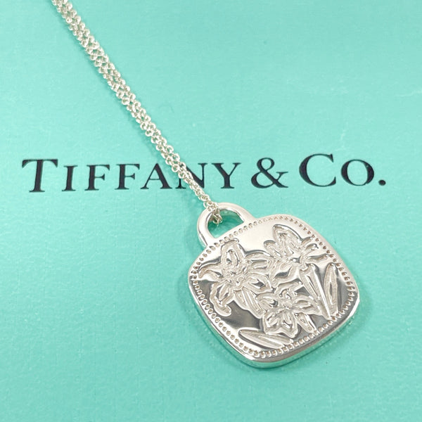 TIFFANY&Co. Necklace GO WOMEN 2014 Japanese iris motif square plate Silver925 Silver Women Used
