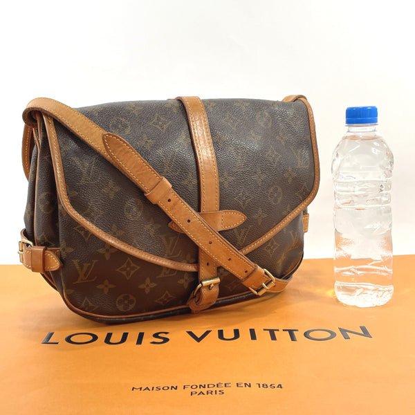 LOUIS VUITTON Shoulder Bag M42256 Saumur 30 Monogram canvas/Leather Brown Women Used