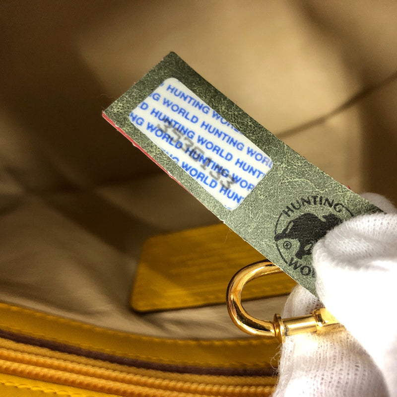 HUNTING WORLD Handbag Mini Boston leather yellow Women Used