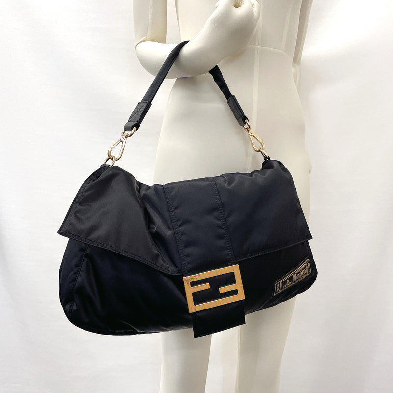 Fendi Nylon Tote Bag in Black / Brown | MTYCI