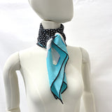 TIFFANY&Co. scarf Ribbon pattern T logo silk blue blue Women Used