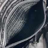 PRADA Backpack Daypack V163 Nylon/Safiano leather Black Women Used