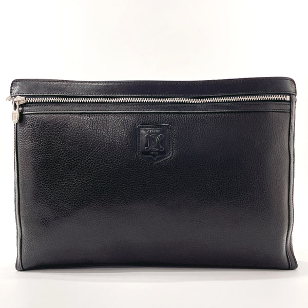 CELINE Clutch bag leather Black unisex Used