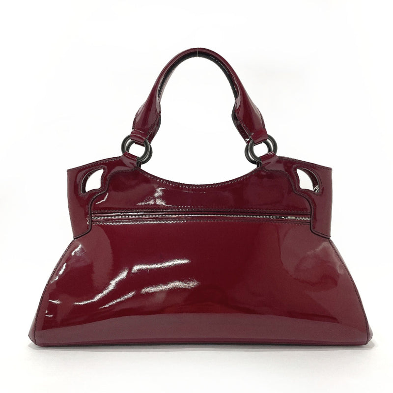 CARTIER Handbag Marcello Patent leather Bordeaux Women Used