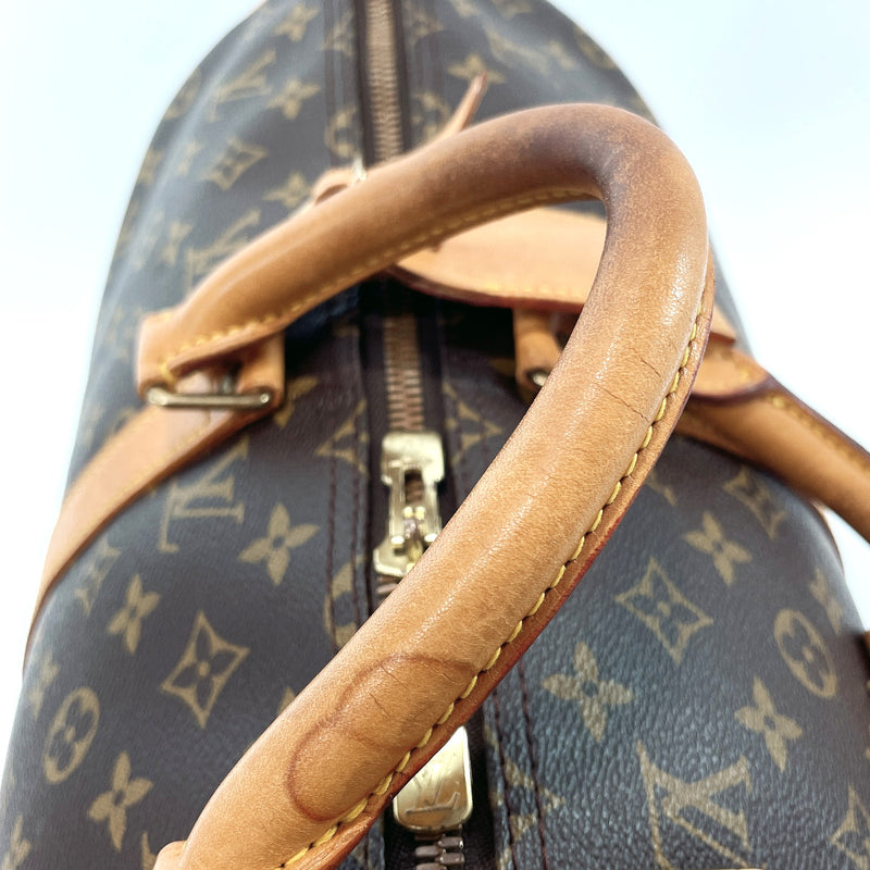 Shop Louis Vuitton Keepall Monogram Unisex Calfskin Canvas Leather