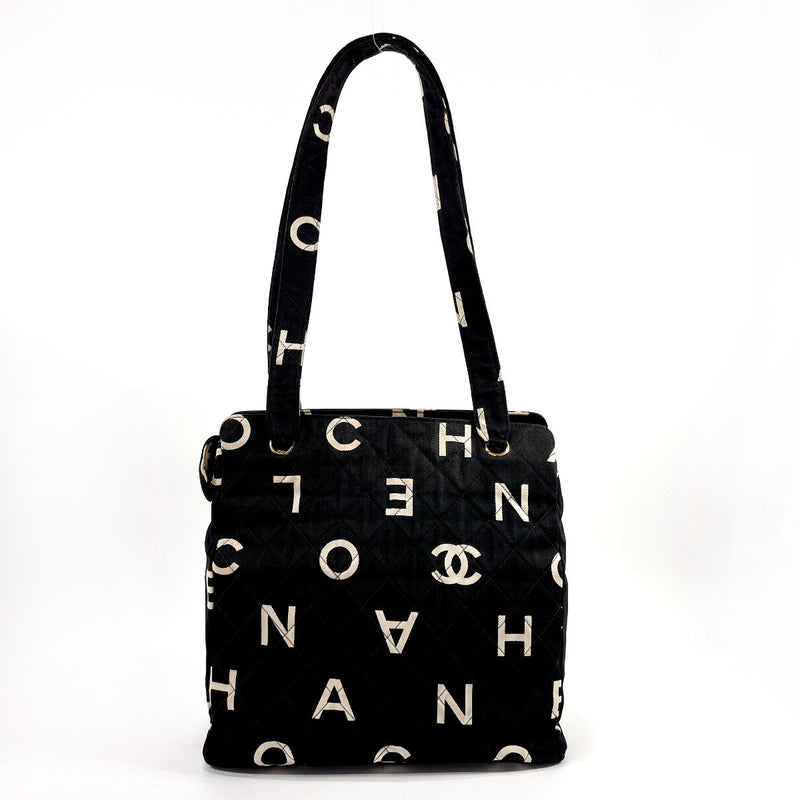 Chanel Canvas Logo Tote - Black Shoulder Bags, Handbags