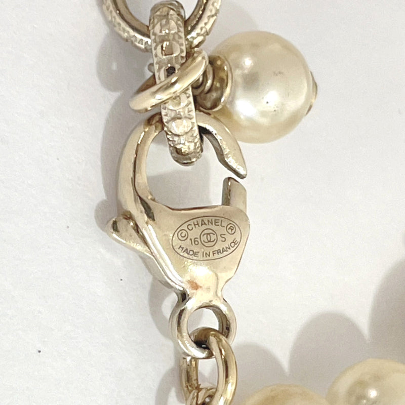 CHANEL bracelet Ribbon motif COCO Mark Fake pearl/metal/Rhinestone