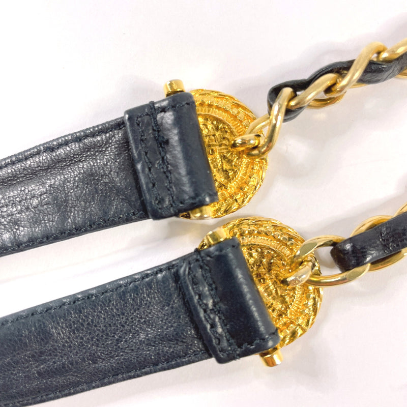 CHANEL CC Large Gold Buckle Evening Leather Waist Belt