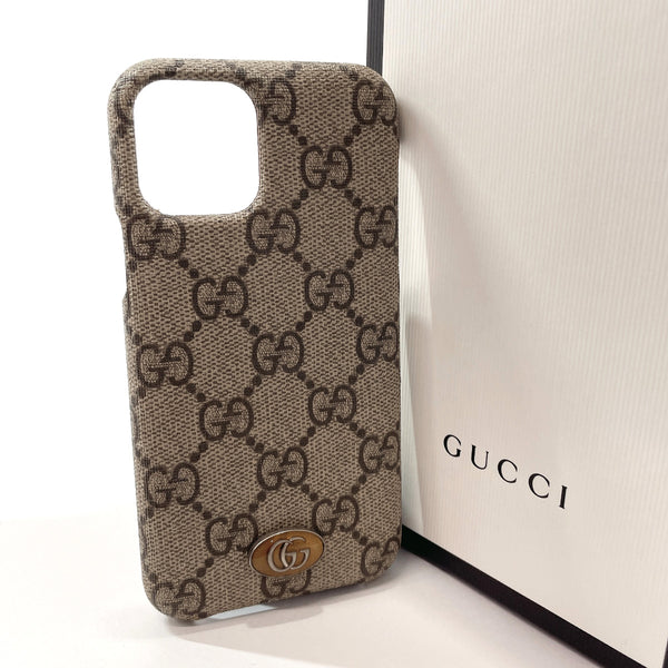 GUCCI Other accessories 623093 iphone11 pro case Ofidia GG Supreme Canvas beige unisex Used