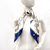 HERMES scarf Carre90 LES CLES KEYS silk Navy Navy Women Used