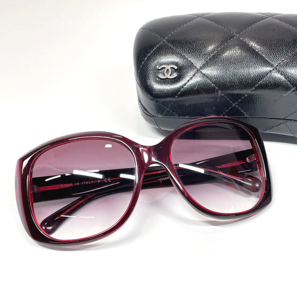 CHANEL sunglasses C.1217/3P COCO Mark Synthetic resin Red Women Used