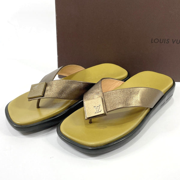 LOUIS VUITTON Sandals rubber/leather green Women Used