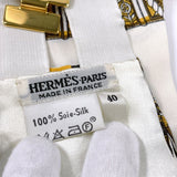 HERMES Other accessories Cummer band silk white unisex Used