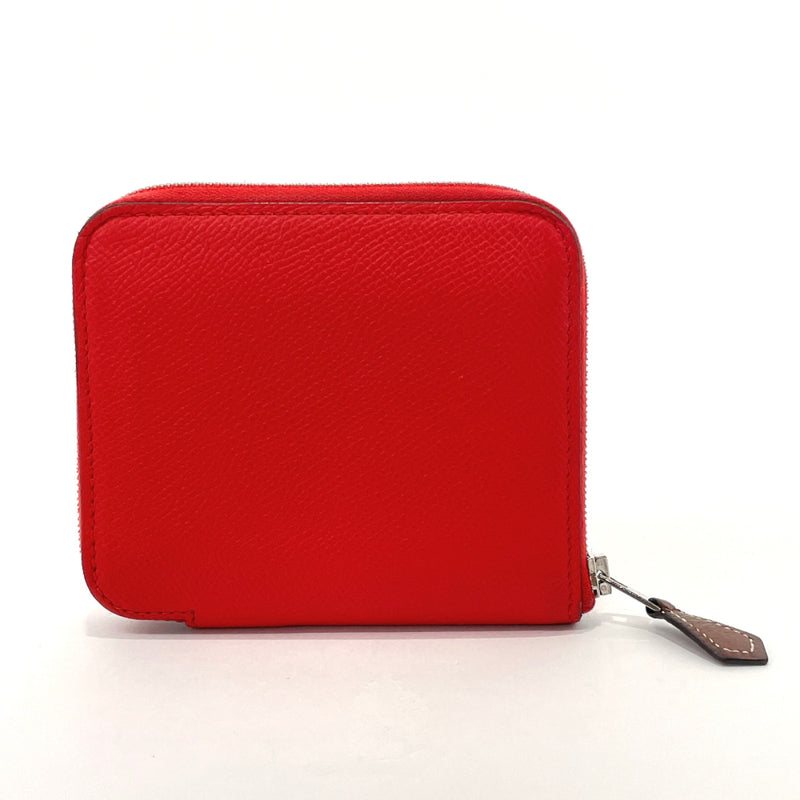 HERMES coin purse Azap compact silk in Epsom Red DCarved seal