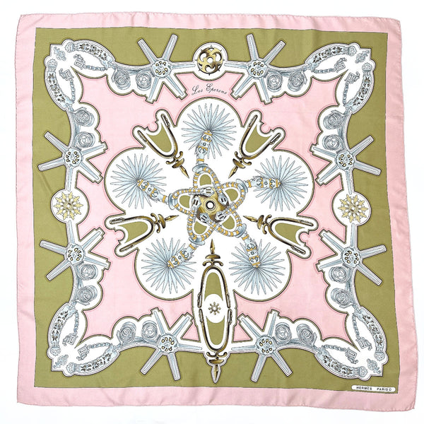 HERMES scarf Carre90 Les Eperons silk pink pink Women Used