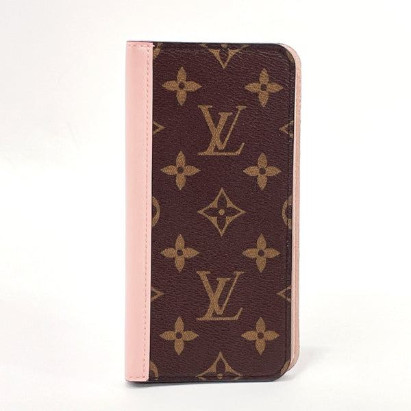 LOUIS VUITTON Other accessories M68691 Folio iphone xs max case Monogram canvas Brown Brown Women Used