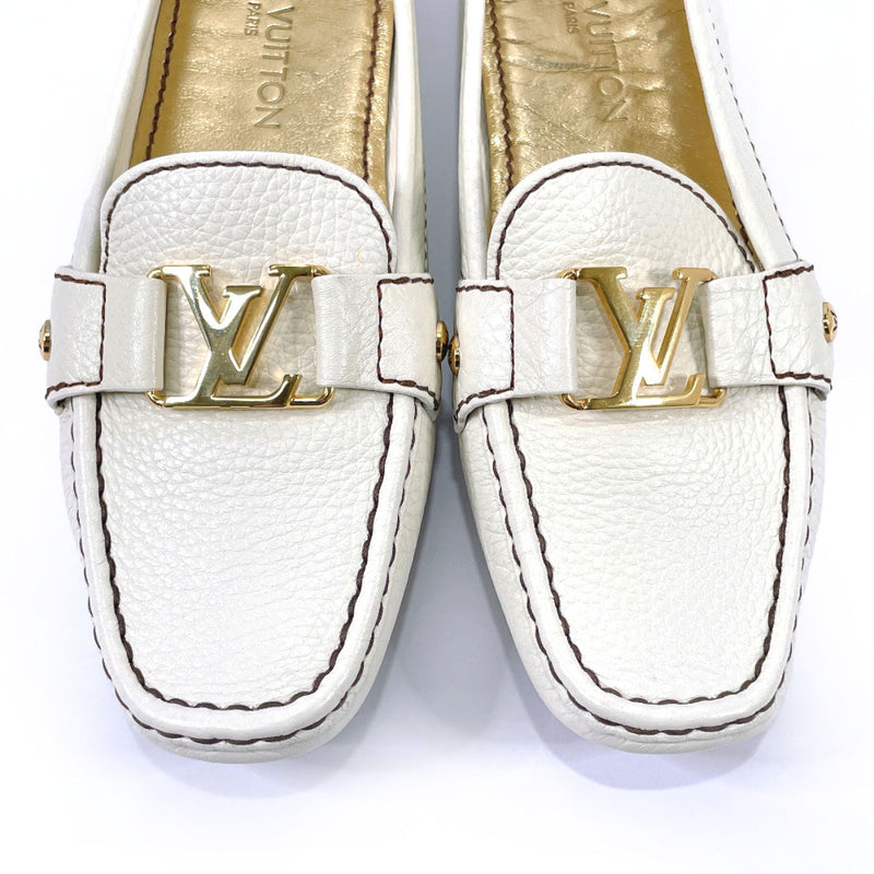 LOUIS VUITTON loafers Monte Carlo Driving shoes leather Ivory Women Used